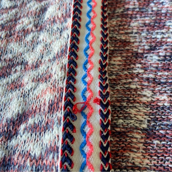 Westbound Sz 2X Muted Multicolor Knit Shawl Cardigan Poncho Fringed Tribal Trim - Picture 9 of 10